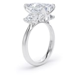 Goldsmiths Platinum 5.20cttw Emerald Cut Lab Grown Diamond 3 Stone Engagement Ring - Ring Size I.5