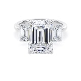 Goldsmiths Platinum 6.60cttw Emerald Cut Lab Grown Diamond 3 Stone Engagement Ring - Ring Size L