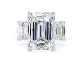 Goldsmiths Platinum 9.00cttw Emerald Cut Lab Grown Diamond 3 Stone Engagement Ring - Ring Size M