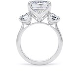 Goldsmiths Platinum 9.00cttw Emerald Cut Lab Grown Diamond 3 Stone Engagement Ring - Ring Size M