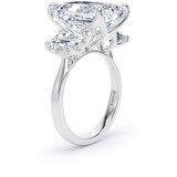 Goldsmiths Platinum 9.00cttw Emerald Cut Lab Grown Diamond 3 Stone Engagement Ring - Ring Size M