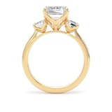 Goldsmiths 18ct Yellow Gold 4.00cttw Emerald Cut Lab Grown Diamond 3 Stone Engagement Ring - Ring Size Z