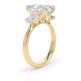 Goldsmiths 18ct Yellow Gold 4.00cttw Emerald Cut Lab Grown Diamond 3 Stone Engagement Ring - Ring Size Z