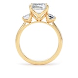 Goldsmiths 18ct Yellow Gold 5.20cttw Emerald Cut Lab Grown Diamond 3 Stone Engagement Ring - Ring Size R