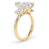 Goldsmiths 18ct Yellow Gold 5.20cttw Emerald Cut Lab Grown Diamond 3 Stone Engagement Ring - Ring Size R