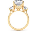 Goldsmiths 18ct Yellow Gold 9.00cttw Emerald Cut Lab Grown Diamond 3 Stone Engagement Ring - Ring Size K.5