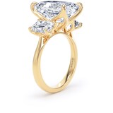 Goldsmiths 18ct Yellow Gold 9.00cttw Emerald Cut Lab Grown Diamond 3 Stone Engagement Ring - Ring Size K.5
