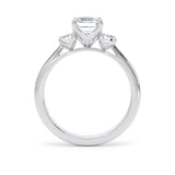 Goldsmiths 18ct White Gold 2.00cttw Emerald Cut Lab Grown Diamond 3 Stone Engagement Ring - Ring Size Y.5