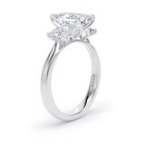 Goldsmiths 18ct White Gold 2.70cttw Emerald Cut Lab Grown Diamond 3 Stone Engagement Ring - Ring Size L.5