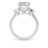 Goldsmiths 18ct White Gold 5.20cttw Emerald Cut Lab Grown Diamond 3 Stone Engagement Ring - Ring Size G.5