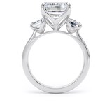 Goldsmiths 18ct White Gold 6.60cttw Emerald Cut Lab Grown Diamond 3 Stone Engagement Ring - Ring Size X