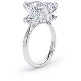 Goldsmiths 18ct White Gold 6.60cttw Emerald Cut Lab Grown Diamond 3 Stone Engagement Ring - Ring Size X