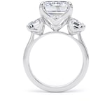 Goldsmiths 18ct White Gold 9.00cttw Emerald Cut Lab Grown Diamond 3 Stone Engagement Ring - Ring Size O.5