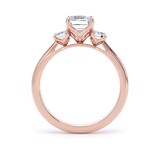 Goldsmiths 18ct Rose Gold 2.00cttw Emerald Cut Lab Grown Diamond 3 Stone Engagement Ring - Ring Size M.5