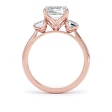 Goldsmiths 18ct Rose Gold 4.00cttw Emerald Cut Lab Grown Diamond 3 Stone Engagement Ring - Ring Size U