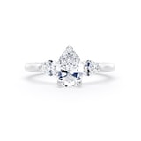Goldsmiths Platinum 2.00cttw Pear Cut Lab Grown Diamond 3 Stone Engagement Ring - Ring Size H.5