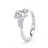 Goldsmiths Platinum 2.00cttw Pear Cut Lab Grown Diamond 3 Stone Engagement Ring - Ring Size H.5