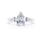 Goldsmiths Platinum 2.60cttw Pear Cut Lab Grown Diamond 3 Stone Engagement Ring - Ring Size F