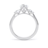 Goldsmiths Platinum 2.60cttw Pear Cut Lab Grown Diamond 3 Stone Engagement Ring - Ring Size F