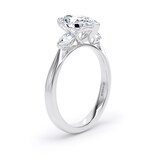 Goldsmiths Platinum 2.60cttw Pear Cut Lab Grown Diamond 3 Stone Engagement Ring - Ring Size F