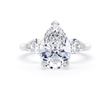Goldsmiths Platinum 4.00cttw Pear Cut Lab Grown Diamond 3 Stone Engagement Ring - Ring Size G.5