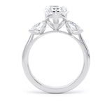 Goldsmiths Platinum 4.00cttw Pear Cut Lab Grown Diamond 3 Stone Engagement Ring - Ring Size G.5