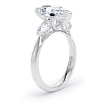 Goldsmiths Platinum 4.00cttw Pear Cut Lab Grown Diamond 3 Stone Engagement Ring - Ring Size G.5