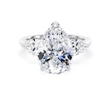 Goldsmiths Platinum 5.20cttw Pear Cut Lab Grown Diamond 3 Stone Engagement Ring - Ring Size R