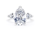 Goldsmiths Platinum 5.20cttw Pear Cut Lab Grown Diamond 3 Stone Engagement Ring - Ring Size R