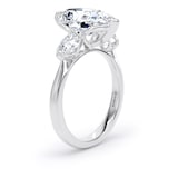 Goldsmiths Platinum 5.20cttw Pear Cut Lab Grown Diamond 3 Stone Engagement Ring - Ring Size R