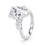 Goldsmiths Platinum 5.20cttw Pear Cut Lab Grown Diamond 3 Stone Engagement Ring - Ring Size R