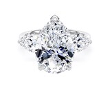 Goldsmiths Platinum 6.60cttw Pear Cut Lab Grown Diamond 3 Stone Engagement Ring - Ring Size G