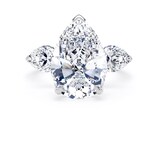 Goldsmiths Platinum 6.60cttw Pear Cut Lab Grown Diamond 3 Stone Engagement Ring - Ring Size G