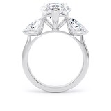 Goldsmiths Platinum 6.60cttw Pear Cut Lab Grown Diamond 3 Stone Engagement Ring - Ring Size G