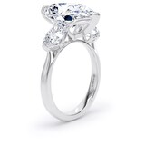 Goldsmiths Platinum 6.60cttw Pear Cut Lab Grown Diamond 3 Stone Engagement Ring - Ring Size G