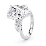 Goldsmiths Platinum 6.60cttw Pear Cut Lab Grown Diamond 3 Stone Engagement Ring - Ring Size G