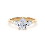 Goldsmiths 18ct Yellow Gold 2.00cttw Pear Cut Lab Grown Diamond 3 Stone Engagement Ring - Ring Size T