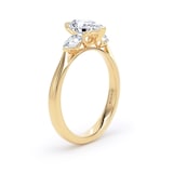 Goldsmiths 18ct Yellow Gold 2.00cttw Pear Cut Lab Grown Diamond 3 Stone Engagement Ring - Ring Size T