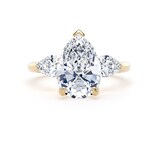 Goldsmiths 18ct Yellow Gold 4.00cttw Pear Cut Lab Grown Diamond 3 Stone Engagement Ring - Ring Size L
