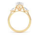 Goldsmiths 18ct Yellow Gold 4.00cttw Pear Cut Lab Grown Diamond 3 Stone Engagement Ring - Ring Size L