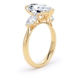 Goldsmiths 18ct Yellow Gold 5.20cttw Pear Cut Lab Grown Diamond 3 Stone Engagement Ring - Ring Size P.5