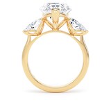 Goldsmiths 18ct Yellow Gold 6.60cttw Pear Cut Lab Grown Diamond 3 Stone Engagement Ring - Ring Size N