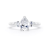 Goldsmiths 18ct White Gold 2.00cttw Pear Cut Lab Grown Diamond 3 Stone Engagement Ring - Ring Size P.5