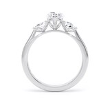 Goldsmiths 18ct White Gold 2.00cttw Pear Cut Lab Grown Diamond 3 Stone Engagement Ring - Ring Size P.5