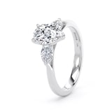 Goldsmiths 18ct White Gold 2.00cttw Pear Cut Lab Grown Diamond 3 Stone Engagement Ring - Ring Size P.5