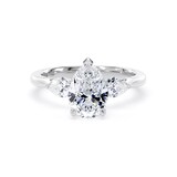 Goldsmiths 18ct White Gold 2.60cttw Pear Cut Lab Grown Diamond 3 Stone Engagement Ring - Ring Size K.5