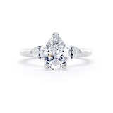 Goldsmiths 18ct White Gold 2.60cttw Pear Cut Lab Grown Diamond 3 Stone Engagement Ring - Ring Size K.5
