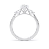 Goldsmiths 18ct White Gold 2.60cttw Pear Cut Lab Grown Diamond 3 Stone Engagement Ring - Ring Size K.5