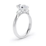 Goldsmiths 18ct White Gold 2.60cttw Pear Cut Lab Grown Diamond 3 Stone Engagement Ring - Ring Size K.5