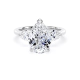 Goldsmiths 18ct White Gold 4.00cttw Pear Cut Lab Grown Diamond 3 Stone Engagement Ring - Ring Size G
